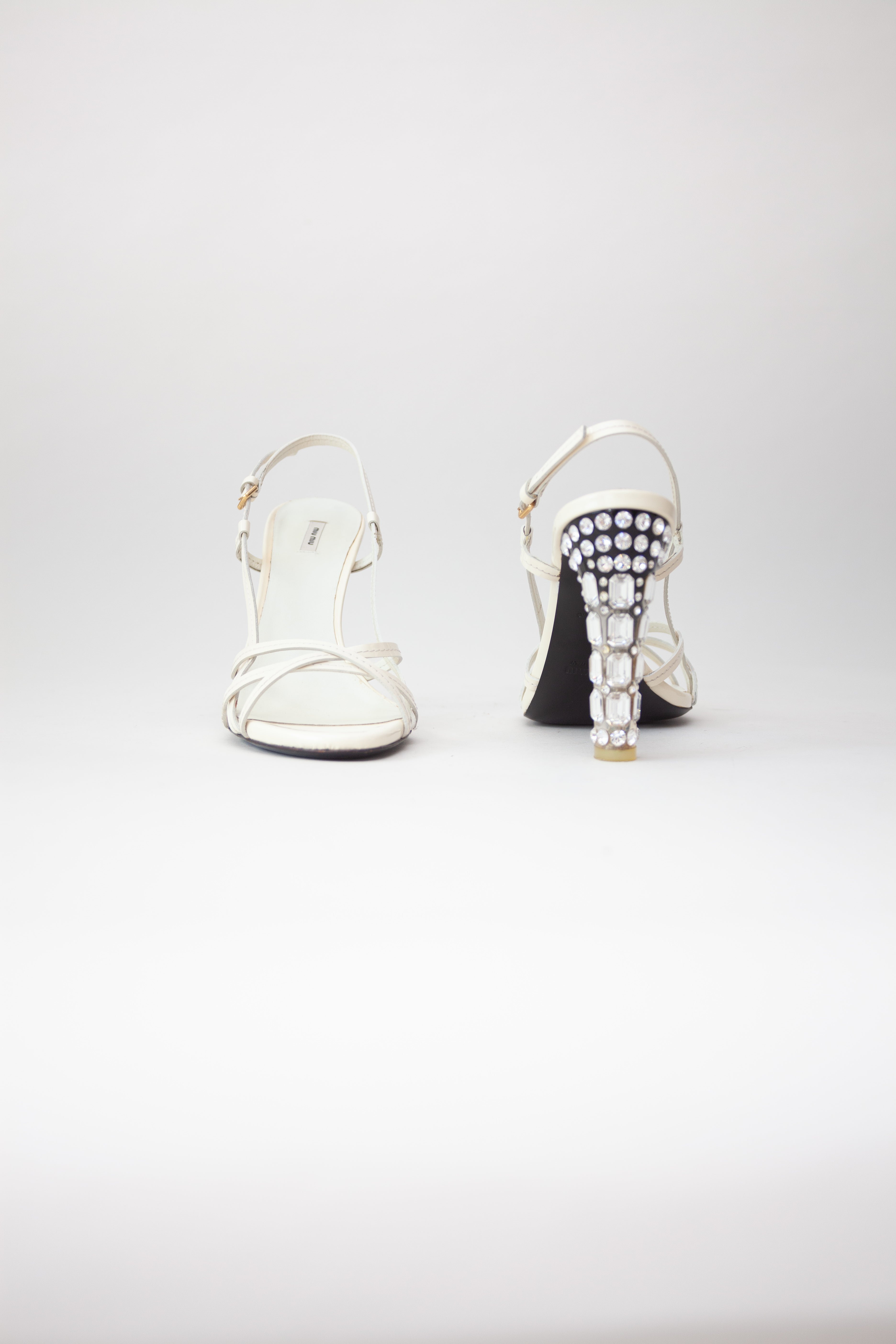 靴 Vintage Miu Miu Stone Sandals 35 Miu Miu Vintage Rhinestone Sandals – The Shoe Archives