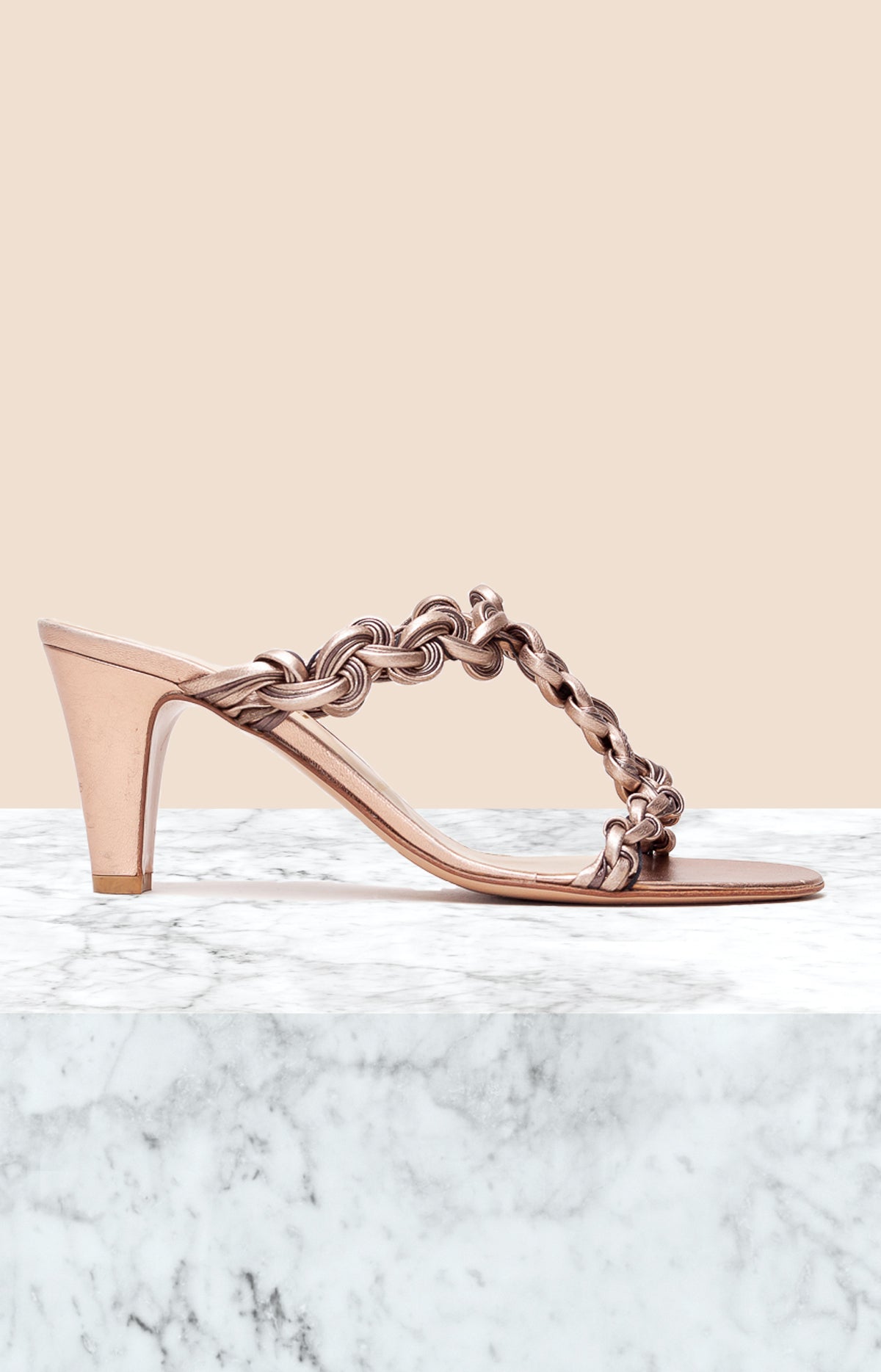 bruno magli vintage bronze and gold metallic leather sandals