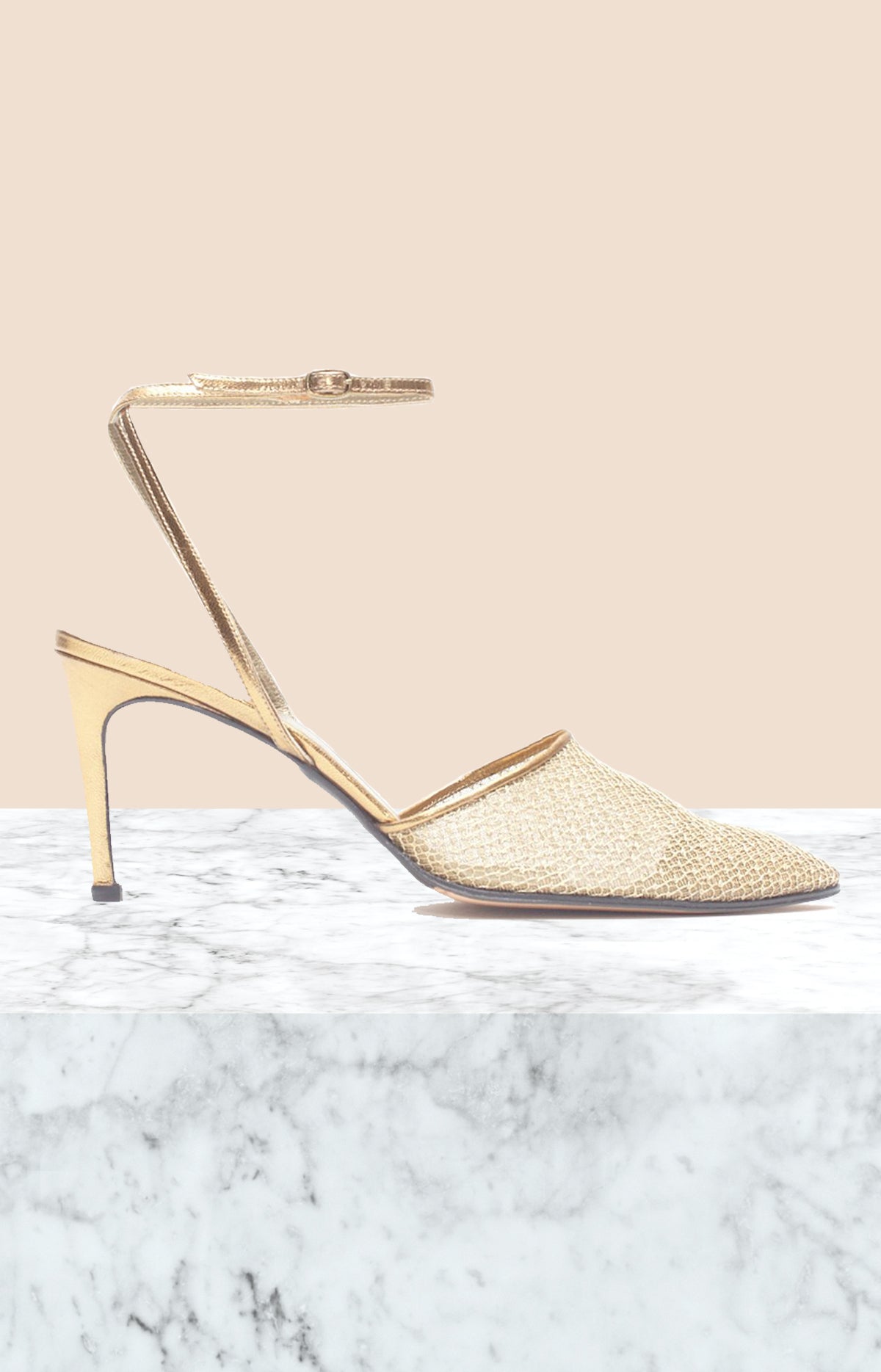 yves saint laurent vintage gold mesh pumps